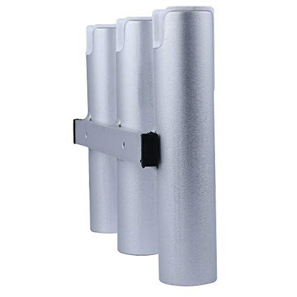 Aluminium Wall-Mounted Fishing Rod Holder for Boat, Garage & Marine - Holds Rods & Poles - color: Silver 3 Tubes