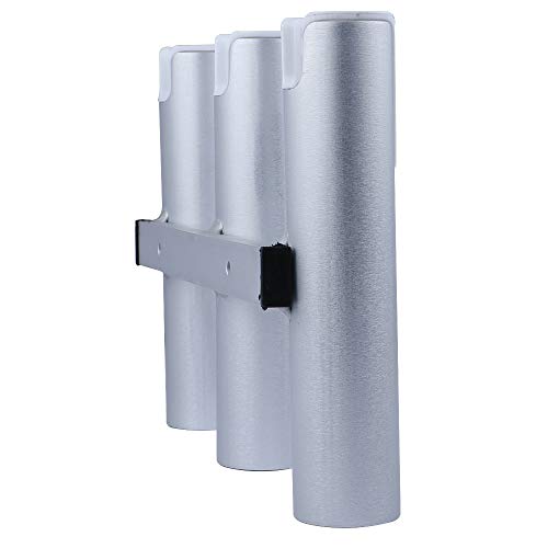 Aluminium Wall-Mounted Fishing Rod Holder for Boat, Garage & Marine - Holds Rods & Poles - color: Silver 3 Tubes