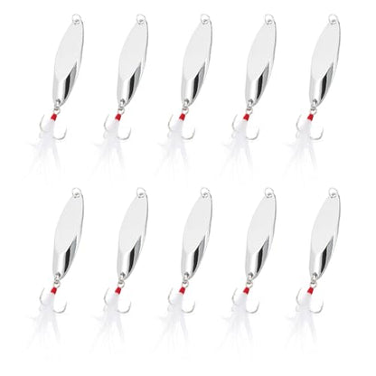PATIKIL Fishing Spoons, Fishing Lures Casting Spoon Treble Hooks Jigs Hard Metal Spinner Baits - color: Silver Tone, size: 3/5 oz