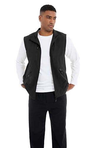 Utility Vest for Men Fishing Golf Travel Hiking Photo Outwear Lightweight Sleeveless Jacket with Pockets - color: Black1, size: Small