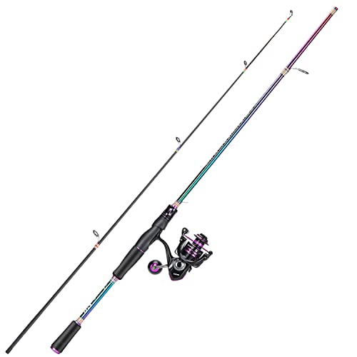 Sougayilang Fishing Rod and Reel Combo, Medium Fishing Pole with Baitcasting Reel Combo, 2-Piece Fishing Combo - color: B: Spinning Rod and Reel Combo, size: 7' Medium