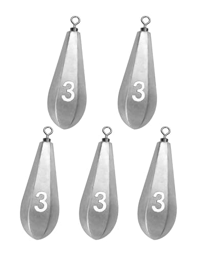 BLUEWING Swivel Bank Sinkers Fishing Weights with Swivel Bottom Bullet Sinkers for Freshwater and Saltwater, 1/8oz to 16oz - size: #7 3oz, 5pcs