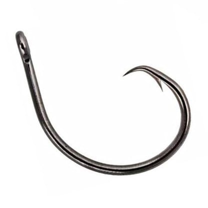 Reaction Tackle Circle Hooks - High Carbon Steel Fishing Hooks for Catfish, Bass and Saltwater Fishing - Sharp Offset Inline Point, Corrosion Resistant Black (25-Pack) - size: #5/0