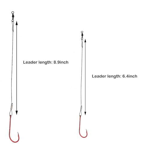 10pcs Fishing Wire Leader Hook Rigs Baitholder Fishing Hook Nylon Coated Fishing Wire Leader with Swivel 3/0 2/0 1/0 1# 2# 4# 6# - size: 2/0-10pcs, style: 6.4inch