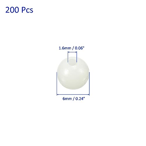 M METERXITY Glow Fishing Beads - Plastic Luminous Round Bait Egg Lure Rigs Apply to Outdoor Tackle Tool - color: White, size: 6mm