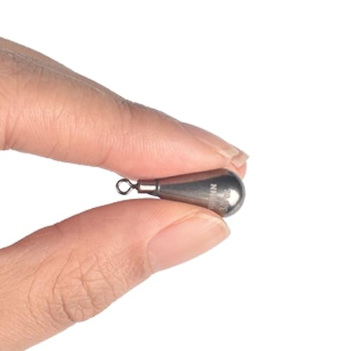 10 Pack Tungsten Free Rig Weights, Tear Drop Fishing Sinkers with Round Eye for Finesse Bass Fishing - color: Plain(Natural), size: 3/8oz - 10 Pack