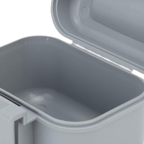 Acouto Fishing Live Bait Box – Heat- Plastic Bait Holder with Ventilated Perforated Lid, Portable ClampOn Live Container for Bloodworms Nightcrawlers – Grey