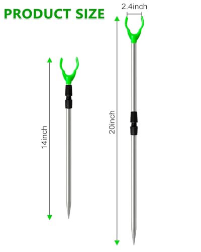 Fishing Rod Holder, Adjustable Telescopic Fishing Pole Holders for Ground Fishing Rod Holders Sand, 6-Pack with Alarm Bells