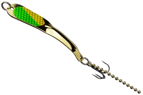 IRON DECOY Steely Fishing Lure Spoon, Casting, Trolling, Jigging, Ice, Lake, River, Stream, Freshwater, Trout, Bass, Walleye, Salmon, Crappie, Pike - color: Frog, size: 1/4 OZ
