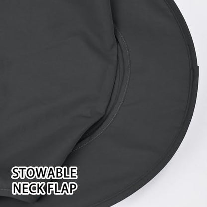 Sun Hats for Men Women Fishing Hat UPF 50+ Breathable Wide Brim Bucket Hats Summer UV Protection Safari Hat with Neck Flap - color: Black (With Face Cover)