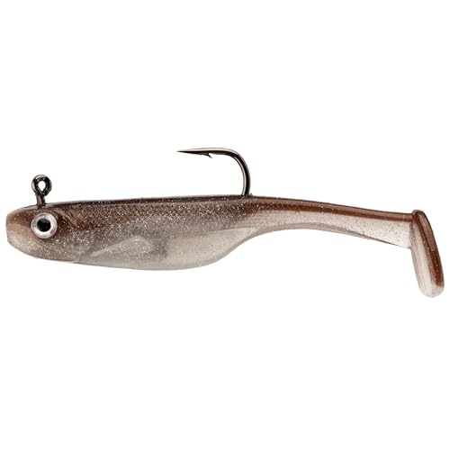 Strike King Homing Minnow Fishing Lure, Pre-Rigged Soft Plastic Swimbait, 3-Pack - color: Reel Shad, size: 2.5", 3/8oz