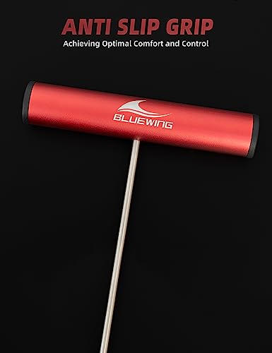 BLUEWING Fishing Hook Remover 12in/24in Stainless Steel Fish Dehooker Saltwater Push and Pull Dehooking Tool, Twist Resistance Design 1pc - color: Red, size: 12", style: Single Curve Design