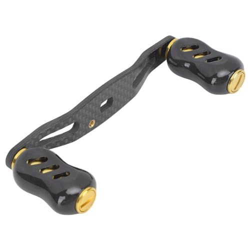 Haofy Fishing Reel Handle, Bait Casting Reel Rocker Arm Carbon Fiber 95mm Universal Interface for Replacement - color: Gold