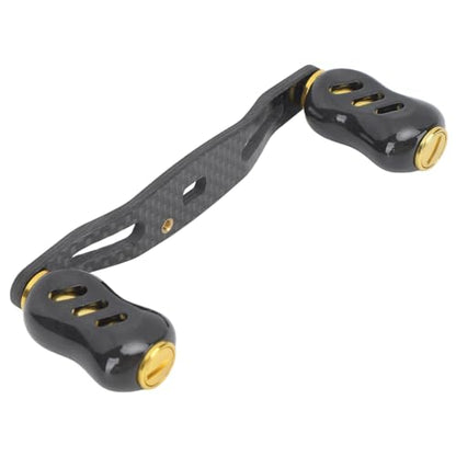 Haofy Fishing Reel Handle, Bait Casting Reel Rocker Arm Carbon Fiber 95mm Universal Interface for Replacement - color: Gold