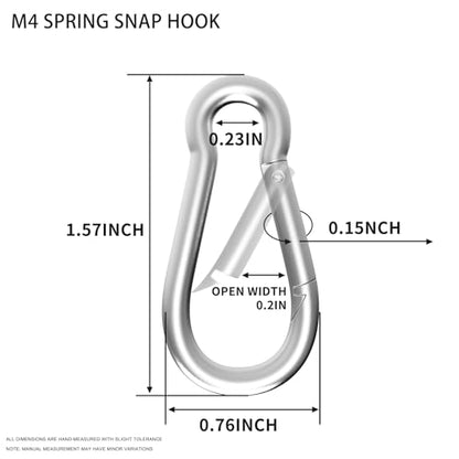 Carabiner, Heavy Duty Galvanized Steel Spring Snap Hook Carabiner Clips with 120LBS Holding Capacity, Ideal for Outdoor, Hammock, Swing and Travel (M4 1.57Inch, 10PCS) - size: 10PCS-M4, style: Silver