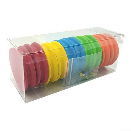 10-Pack EVA Foam Fishing Line Winder Set with Pins 65x17mm Rig Spools for Tackle Organization and Storage in ABS Box