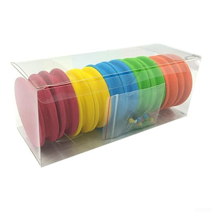 10-Pack EVA Foam Fishing Line Winder Set with Pins 65x17mm Rig Spools for Tackle Organization and Storage in ABS Box