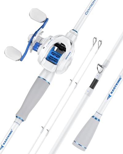 KastKing Centron Lite Travel Fishing Rod and Reel Combo, Packable Twin-Tips Spinning & Baitcaster Combos, Lightweight IM6 Graphite, Portable Multi-Piece Kit for Bass Trout, Freshwater Travel - style: Cast-6'6" M- Left Handed (4pcs+ Extra Tip)
