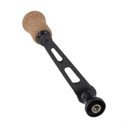 Carbon Fiber Fishing Reel Handle, 70mm Round Knob with Bearings, Screw-in Arm for Daiwa Fuego Salamandura Spinning-Reels(black) - color: black