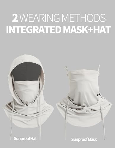 Vimnunts Sunproof Balaclavas Summer Cooling Face Mask Breathable Full Head Mask UV Protection Hood - color: Grey