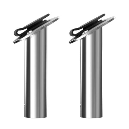 Boat Fishing Rod Holder,2Pcs 15/30/90 Degree Stainless Steel 316 Flush Mount Rod Holders for Fishing Boat,with PVC Cap,Inner Tube and Gasket - color: Black Insert with Cap, size: 30 Degree