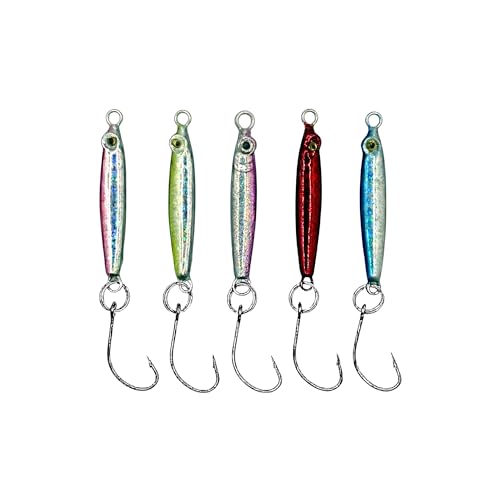 HALYXS/5Pack -Jigging Spoon, Ice Fishing jigs, Spoon Fishing, Jigging Lure, Great Lure for Crappies, Panfish, Walleye, Fresh Water Fishing, Metal (3g/5g) - size: small / 3g