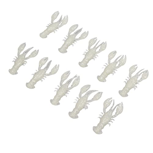 Pongnas 10-Pack Soft Fishing Lure Crawdad Bait Green Shrimp for Bass Fishing - PVC Design - color: Luminous