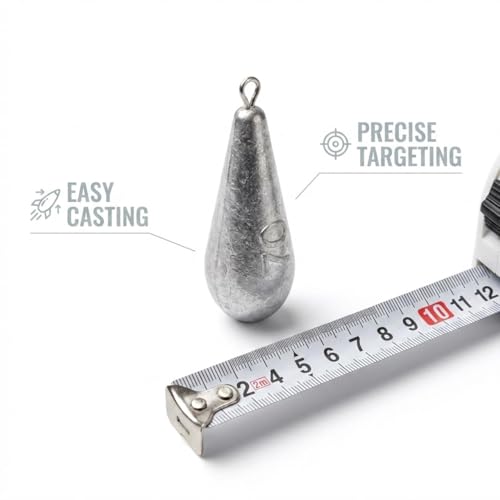 Teardrop Drop Shot Sinkers – Lead Fishing Weights & Sinkers for Bass, Catfish & Surf Fishing – Freshwater & Saltwater – 10 Sizes 1/2oz to 7oz, More Per Pack - style: 70g/2.5oz – 8pcs