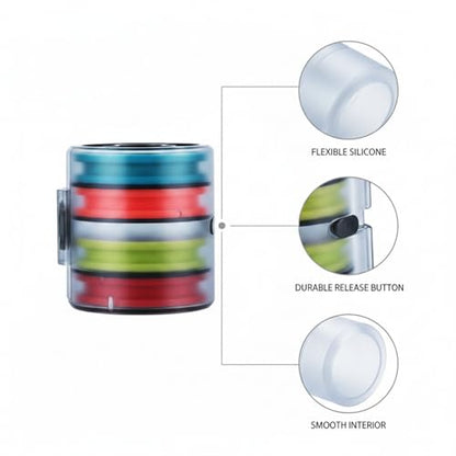 Silicone Fishing Line Spool Holder, Compact Tackle Storage Box for Braided & Mono Lines, Prevents Tangling, 4.6 Inch Case (1 Pack)