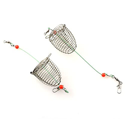 6pcs Stainless Steel Wire Carp Fishing Bait Feeder Basket Holder Fishing Tackle Accessories