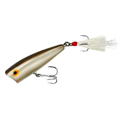 Rebel Lures Pop-R Topwater Popper Fishing Lure - color: G-Finish Silver/Black, style: Pop-r (1/4 Oz)