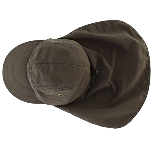 Connectyle Mens Foldable UV Protection Sun Hat with Removable Neck Flap Outdoor Adventure Sun Cap for Fishing Hiking Safari - color: Army Green