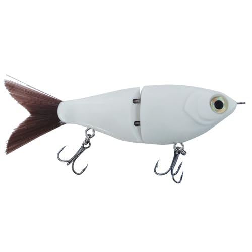 HADORAM Lure Slow Sinking Glide Bait with Fur Tail Lifelike Fishing Tackle for Trout Shad Bass Musky - color: 4.7in-3Pcs
