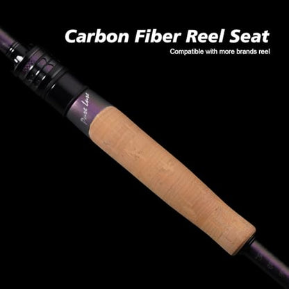 PURELURE ACUTEVIOLET Bass Fishing Rod Regular Fast Action - Jerkbait Rod 2 Piece, TORAY 36T Carbon Fiber Spinning & Baitcasting Rod, Titanium Frame Guide with Torzite Ring, Carbon Reel Seat - style: Spin: S722ml- Medium Light - Regular Fast-2pcs