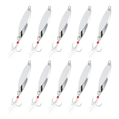 PATIKIL Fishing Spoons, Fishing Lures Casting Spoon Treble Hooks Jigs Hard Metal Spinner Baits - color: Silver Tone, size: 1/2 oz