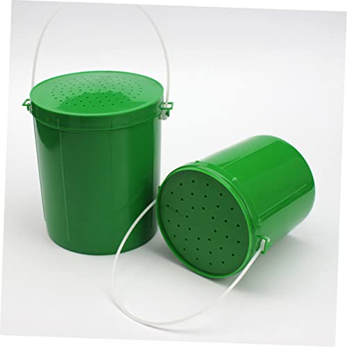 KICHOUSE 2pcs Breathable Live Bait Bucket Portable Fishing Storage Container Air Holes Worm Holder for Fishing Enthusiasts