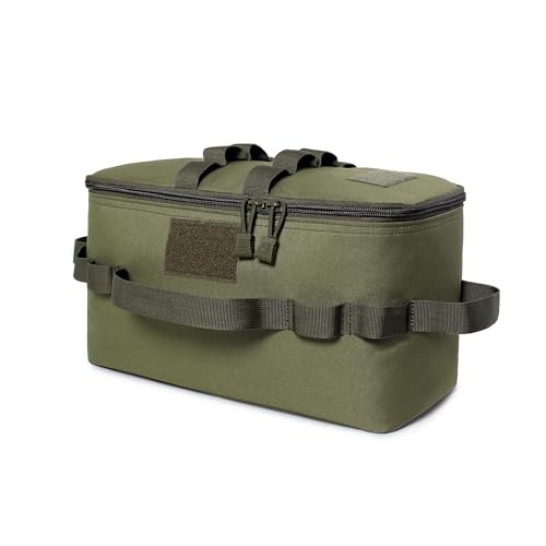 Fishing Tackle Bag Outdoor Camping Cookware Tool Bag Portable Large Capacity Tote Storage Bag Picnic Tactical Soft Case (Military green(13.38''L x 6.69''W x 7.48''H)) - color: Military green(13.38''L x 6.69''W x 7.48''H)