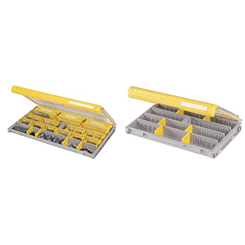 Plano Edge 3600 Terminal Tackle Storage, Gray and Yellow, Includes 10 Hook Retainers, Rustrictor Rust-Resistant Technology, Waterproof Premium Fishing Utility Box