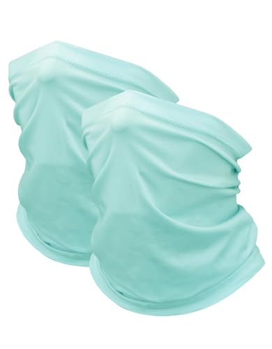 JHYWELL Cooling Neck Gaiter Face Mask, UV Protection Masks Gator, Windproof Bandana for Skiing, Fishing, Hiking, Cycling - color: Light Blue