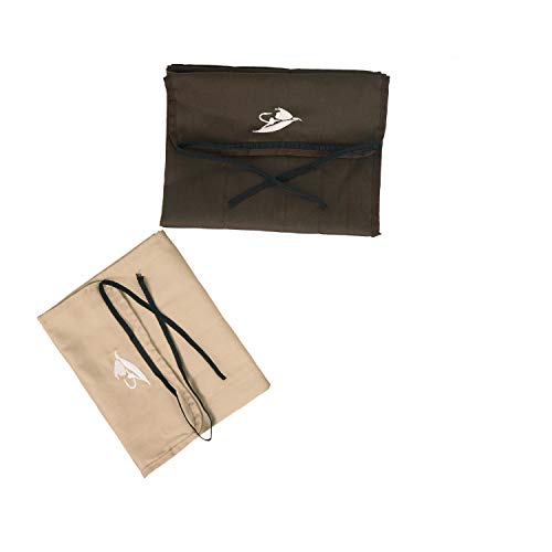 Aventik Fly Fishing Rod Bag Fishing Rod Sleeve Cover Pole Sock Glove Protector Bag Pouch with 5 Compartments - color: khaki+coffee, size: 28inch/69cm