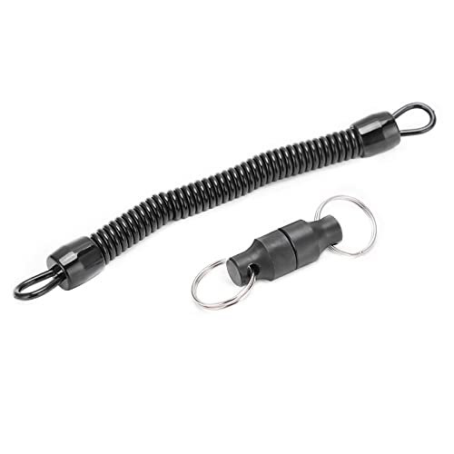 Magnetic Keychain, with Coiled Lanyard, Fly Fishing Net Retractor, Magnet Clip Holder Retractor, for Fishing Hooks, Lures, Flies, Trout Line, Keys