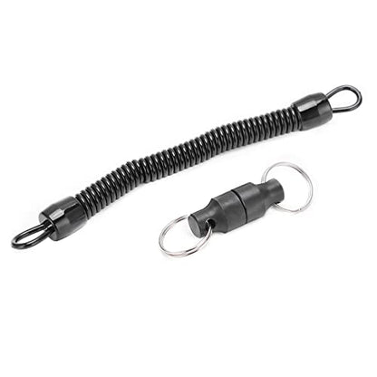 Magnetic Keychain, with Coiled Lanyard, Fly Fishing Net Retractor, Magnet Clip Holder Retractor, for Fishing Hooks, Lures, Flies, Trout Line, Keys