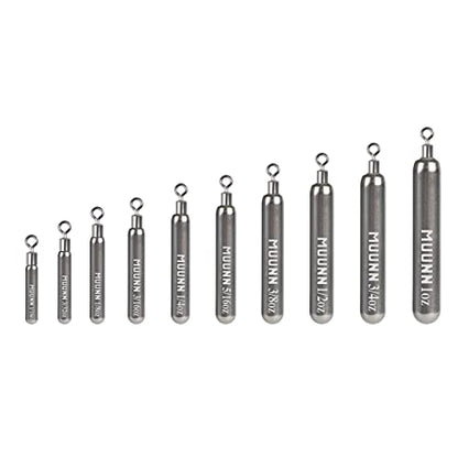 10 Pack Tungsten Skinny Drop Shot Weights, Pencil Sinkers with Round Eye for Free Rig & Finesse Bass Fishing, Drop Shot Rig Weights - color: Plain(Natural), size: 3/16oz - 10 Pack