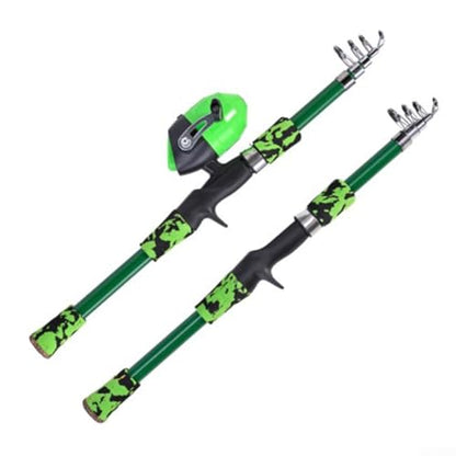 Telescoping Fishing Rod and Reel for Combo for, Portable Compact Travel Fishing Rod Set with Reel, FRP Beginner Fishing Pole for Children, 65cm Collapsible Design