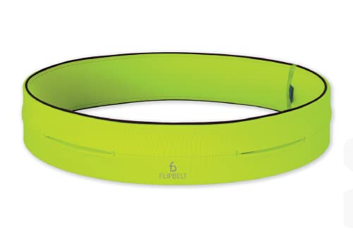 FlipBelt Classic Running Belt, Phone Holder for Running, Money Belt Pouch - color: Neon Yellow, size: Small