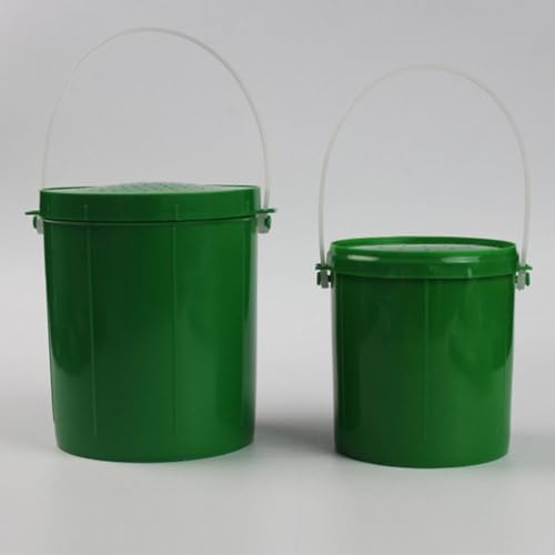 2pcs Fishing Bait Bucket Set, Plastic Live Earthworm Lures Container, Portable Worm Holder for Outdoor Fishing Tackle and Bait Storage
