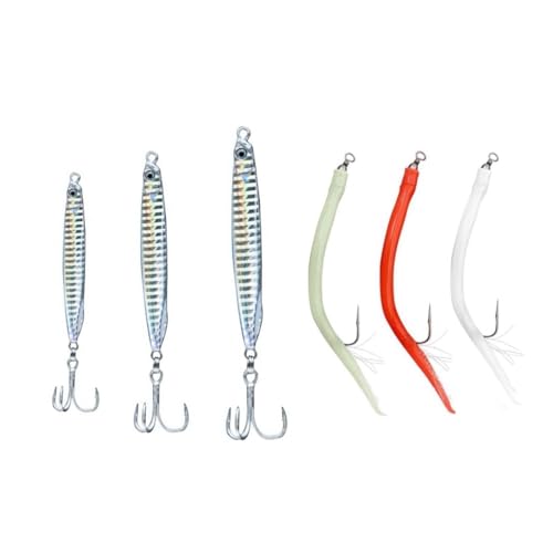 Saltwater Fishing Lures Fishing Jigs Fishing Spoons for Striped bass, Pompano, Spanish Mackerel ，Bluefish - color: Silver (3pcs), size: 1.40 oz + 1.80 oz + 2.00 oz / 40 g + 50 g + 60 g