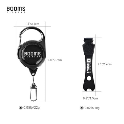 Booms Fishing FC2 Fishing Knot Tying Tool, Fly Fishing Line Cutter, Fishing Clippers with Retractor - color: Black #2