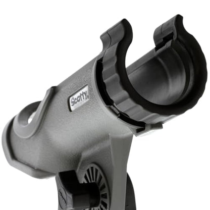 Scotty #230 Powerlock Rod Holder with #241 Side/Deck Mount, Adjustable Boat Fishing Rod Holder, Universal Cradle Design, Side or Deck Mount Installation, Marine-Grade Construction - color: Grey