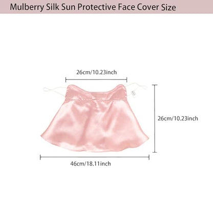 UPF 50+ Pure Silk Face Cover UV Protection Sunscreen Sun Protection Face Mask Reusable Sport Face Scarf Mask for Women - color: Silver Gray